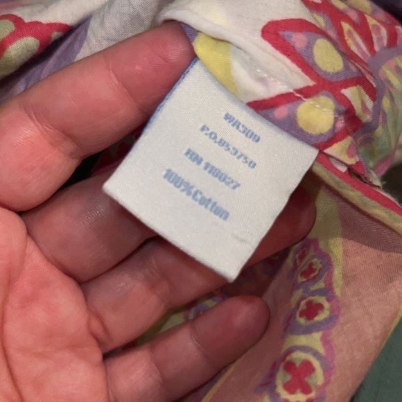 Boden Floral Cotton Tunic Swim Coverup With Beaded Neckline Size‎ 12 - Picture 7 of 8